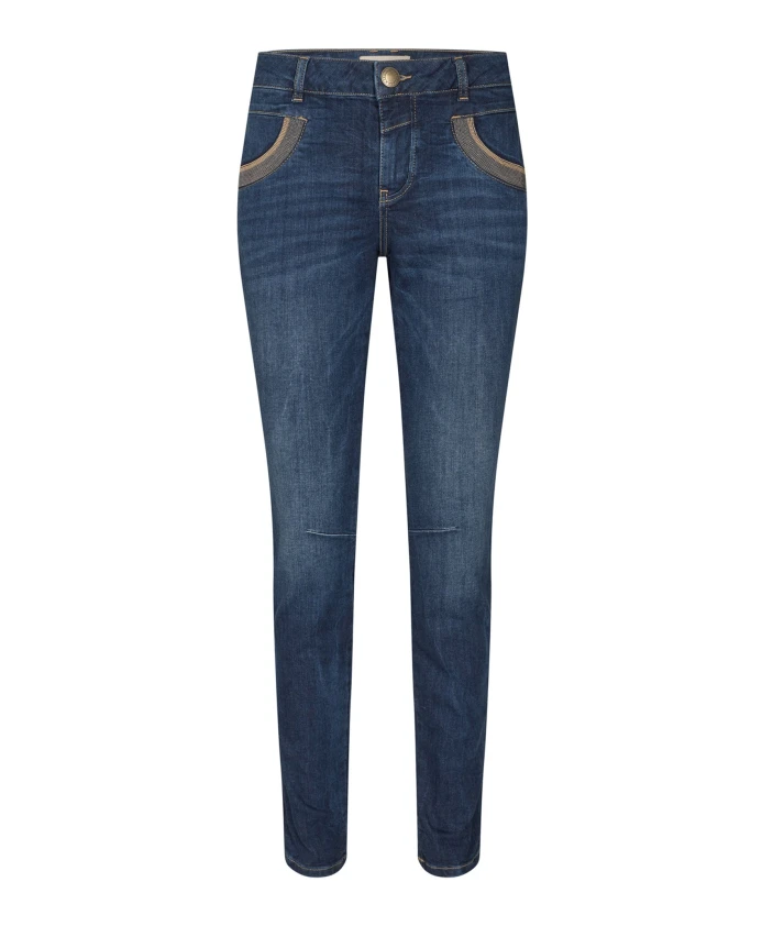 

Джинсы синего оттенка со стильными украшениями. Mos Mosh, синий