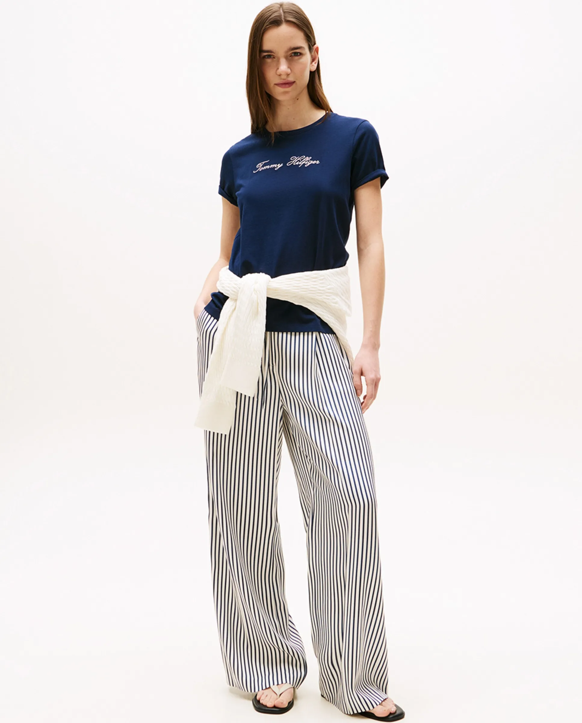 Женская футболка с коротким рукавом прямого кроя Tommy Hilfiger, синий — фото 3