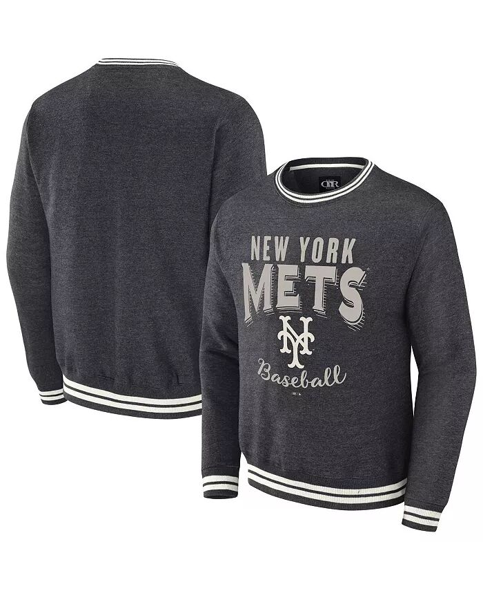 

Мужская коллекция Darius Rucker от Heather Charcoal, винтажный свитер-свитшот New York Mets с эффектом потертости Fanatics