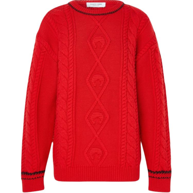 

Джемпер из шерсти с узором "косичка" Marine Serre, красный