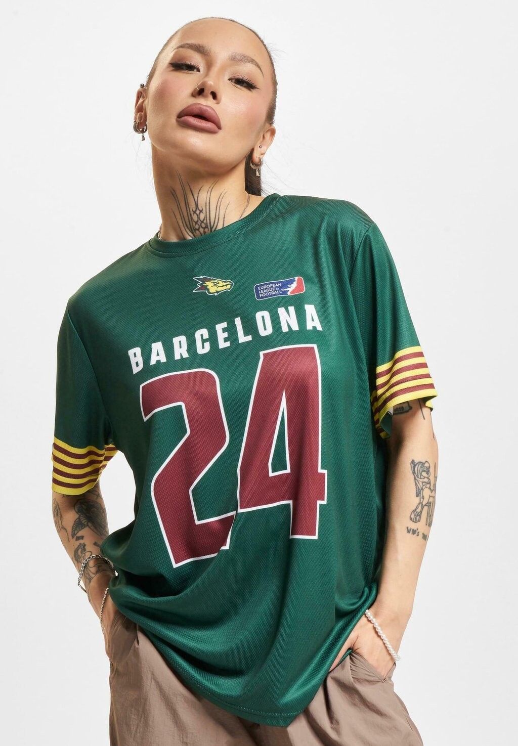 

Футболка с принтом SHOP X EUROPEAN LEAGUE OF FOOTBALL BARCELONA DRAGON DEF, зеленый