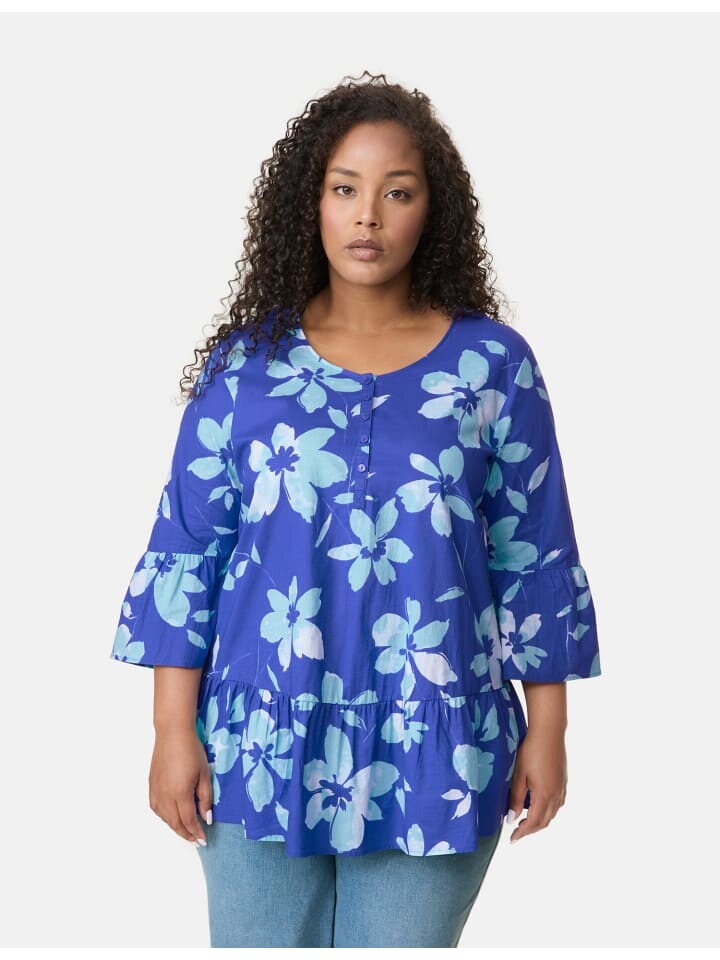 

Блуза SAMOON 3/4 Arm, цвет cobalt blue gemustert