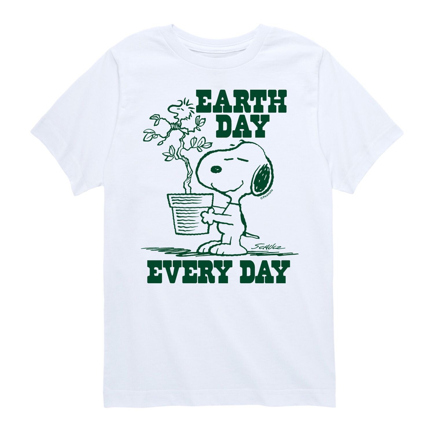 

Футболка с рисунком Peanuts Earth Day для мальчиков 8–20 лет на каждый день Licensed Character