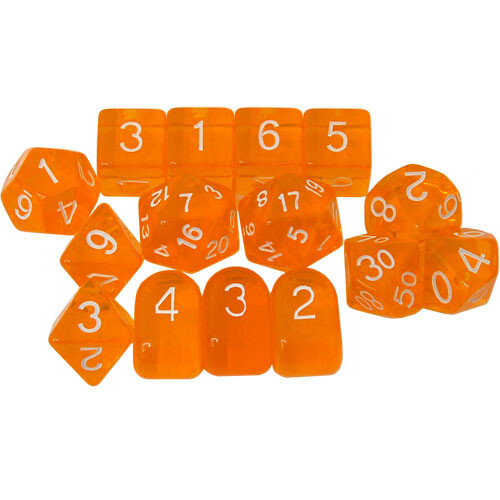 

Аксессуары Role 4 Initiative R4I Dice w/ Arch'd4: Translucent - Orange w/ White (15)