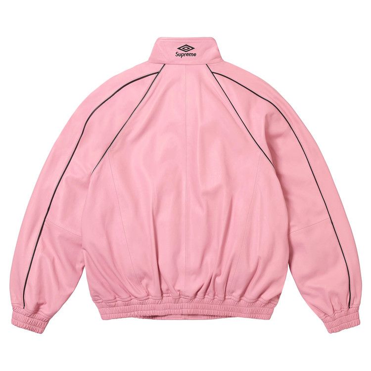 Спортивная куртка Supreme x Umbro Leather Track Jacket, Pink — фото 3
