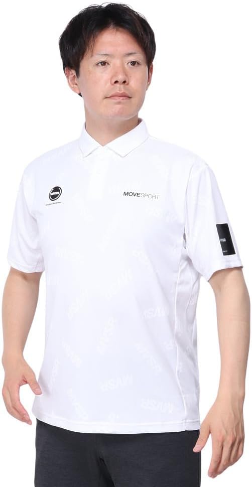 

Мужская рубашка-поло Move Sports DMMXJA75, короткий рукав, жаккардовый логотип, влагоотводящая Movesport, белый