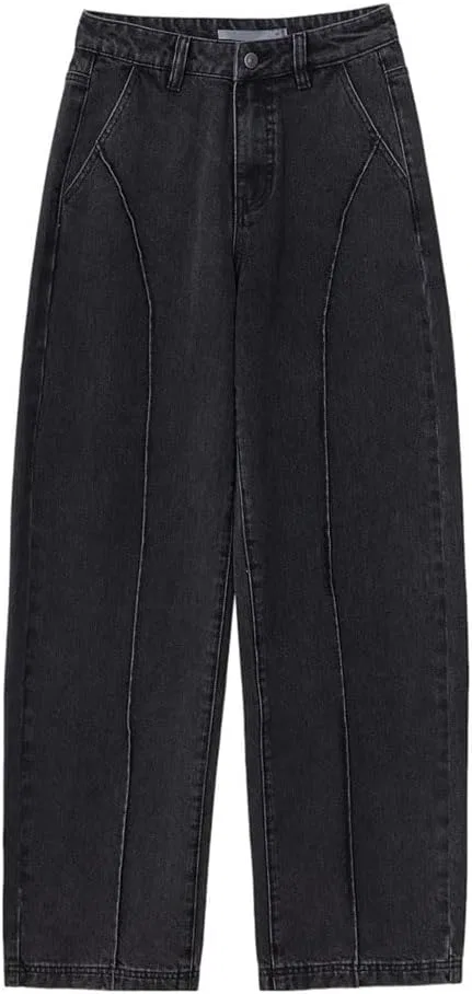 Джинсы свободные с потертостями Black