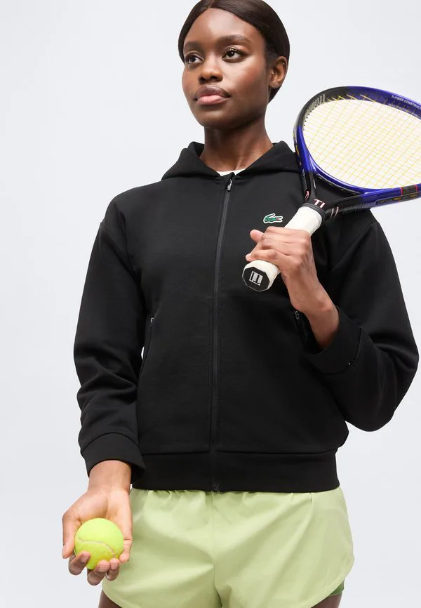 Куртка Lacoste Sport Black с капюшоном на молнии — фото 4