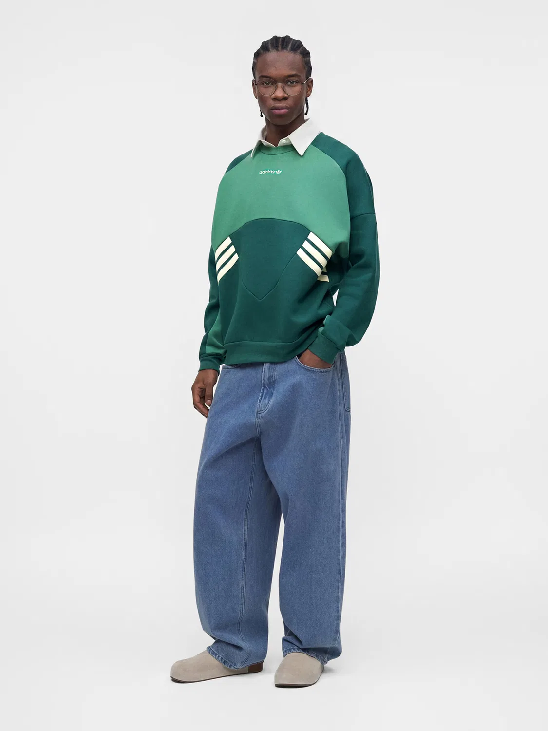 Толстовка Adidas Originals Мюнхен 93, темно-зеленый — фото 4