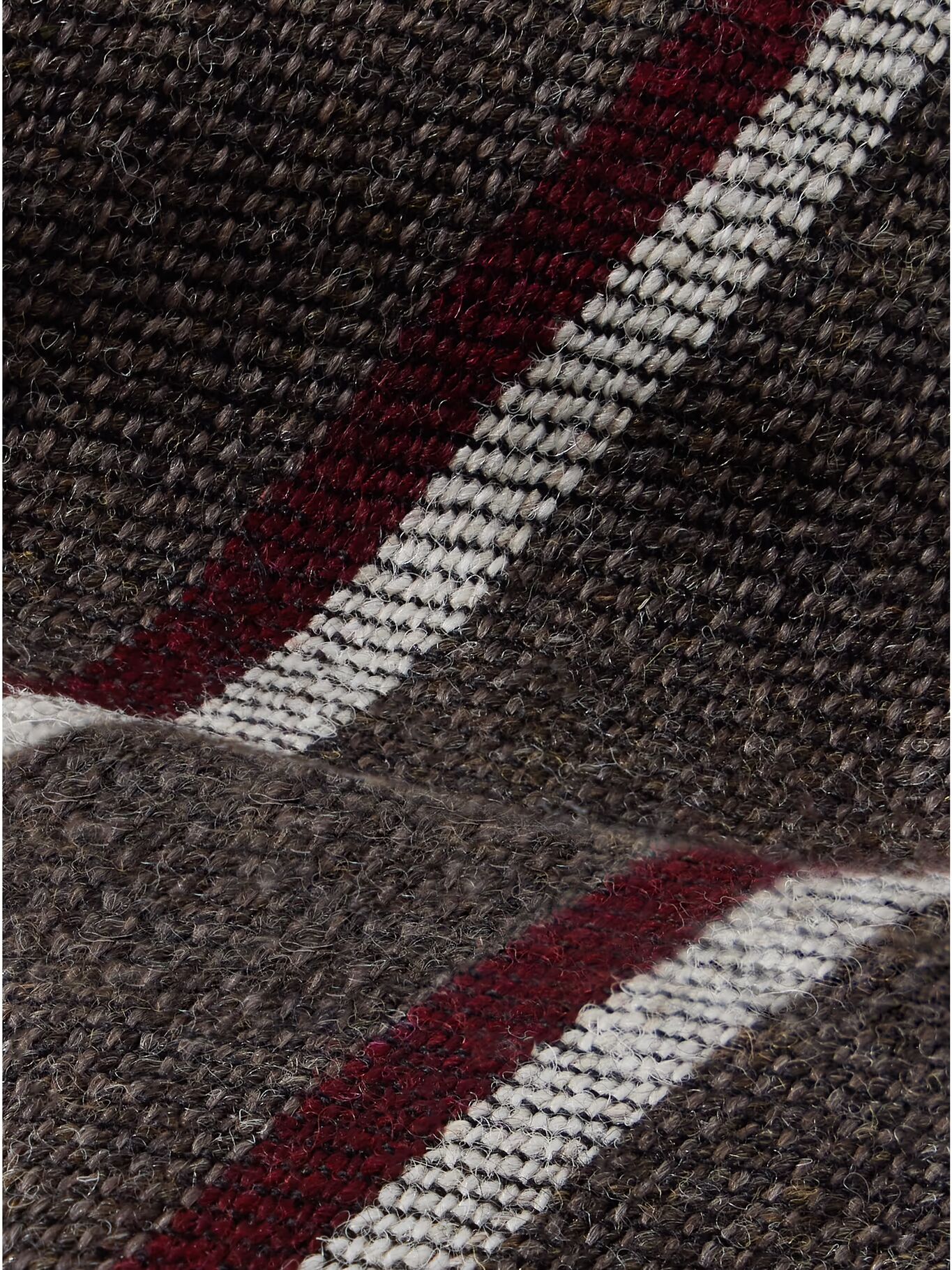 

Галстук из шерсти шетландских островов в полоску, 8 см DRAKE'S, коричневый