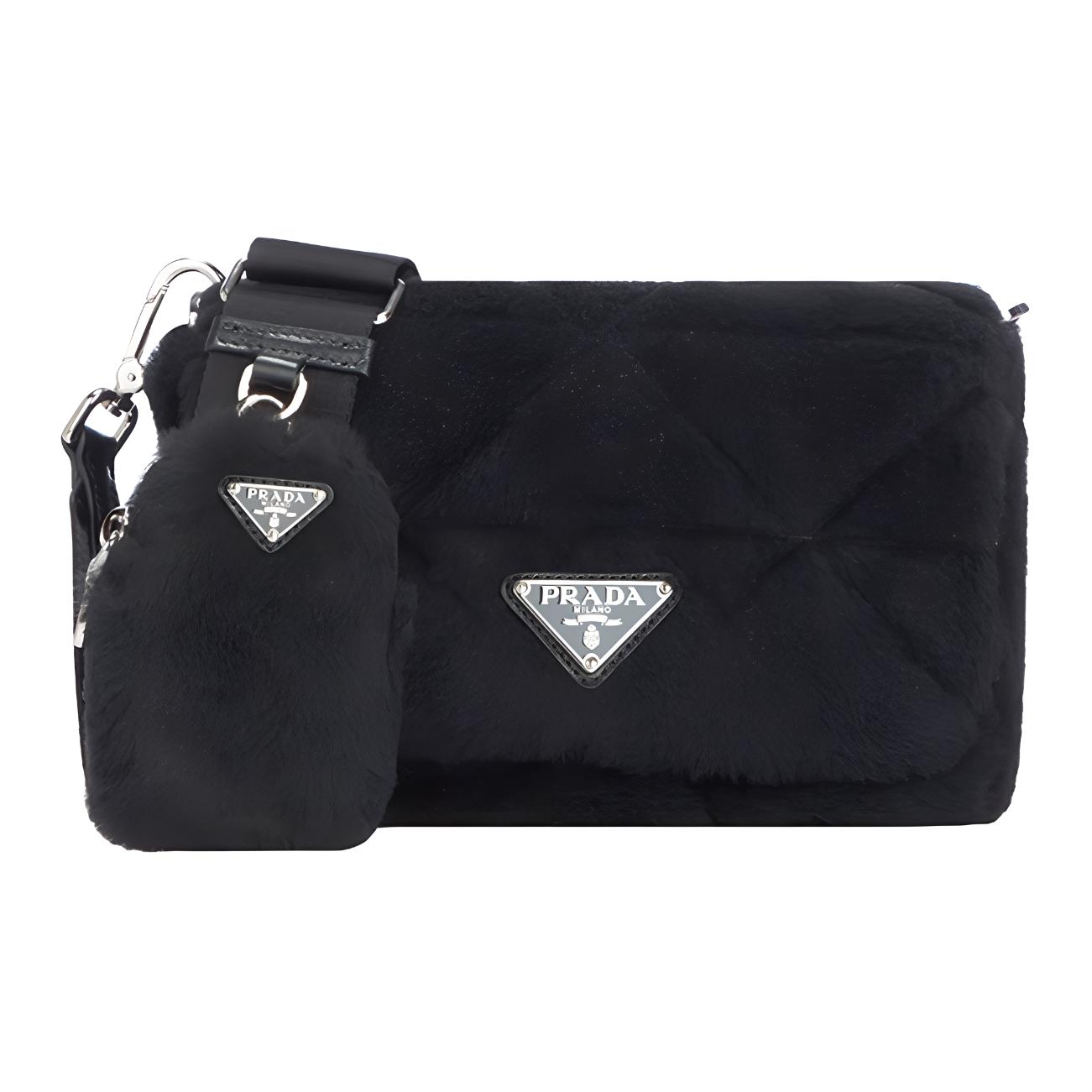 

Сумка через плечо из ткани, женская черная PRADA