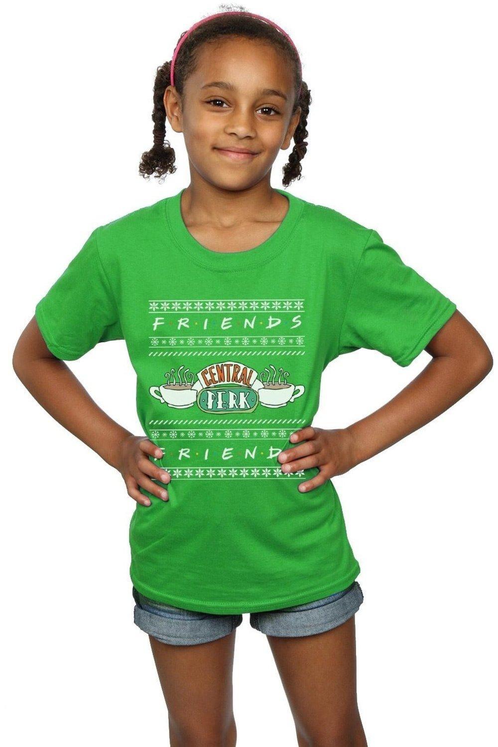 

Хлопковая футболка Fair Isle Central Perk Friends, зеленый