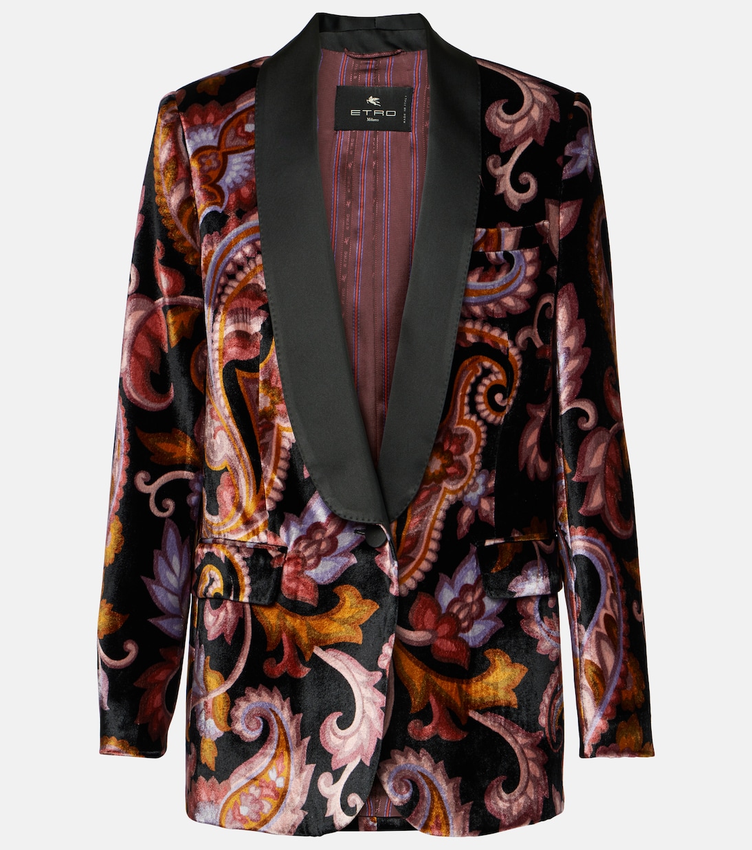 

Бархатный блейзер с узором пейсли Etro, Print On Black Base