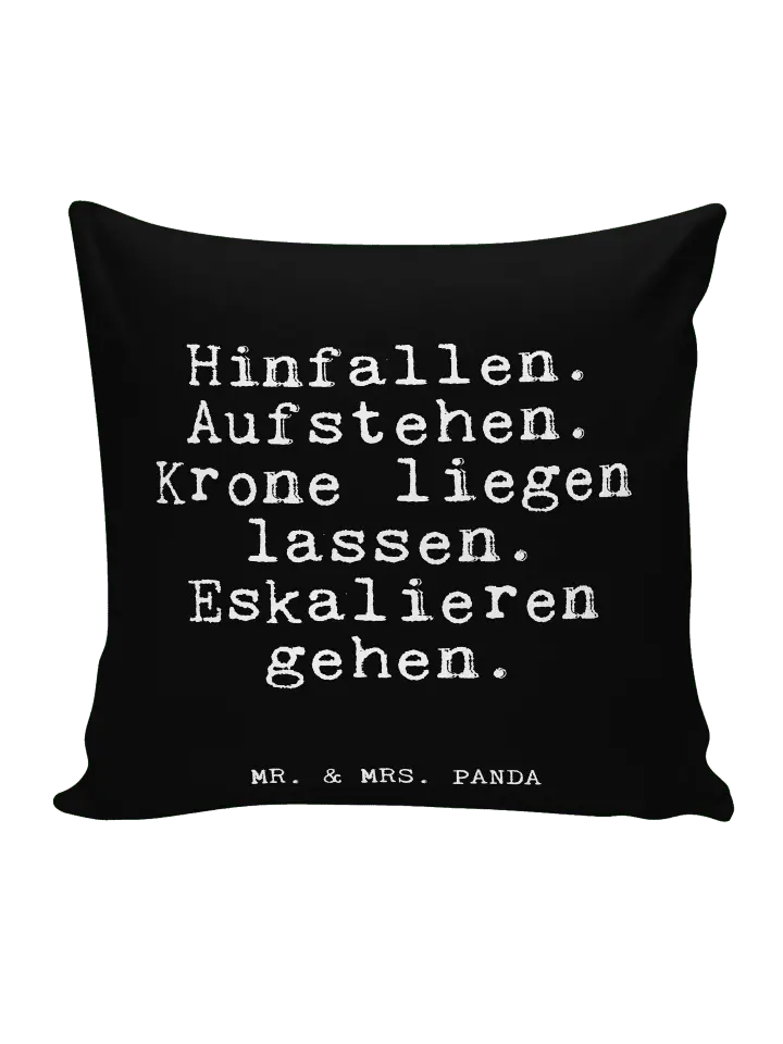 

Подушка Mr & Mrs Panda 40x40 Hinfallen Aufstehen Krone liegen, черный