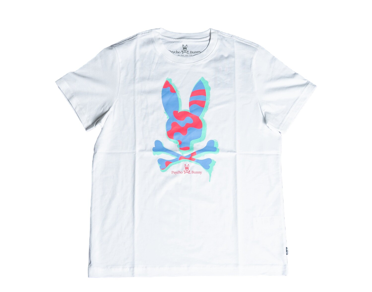 

Белая мужская футболка Psycho Bunny Jacob с рисунком B6U819S1PC-WHT, белый