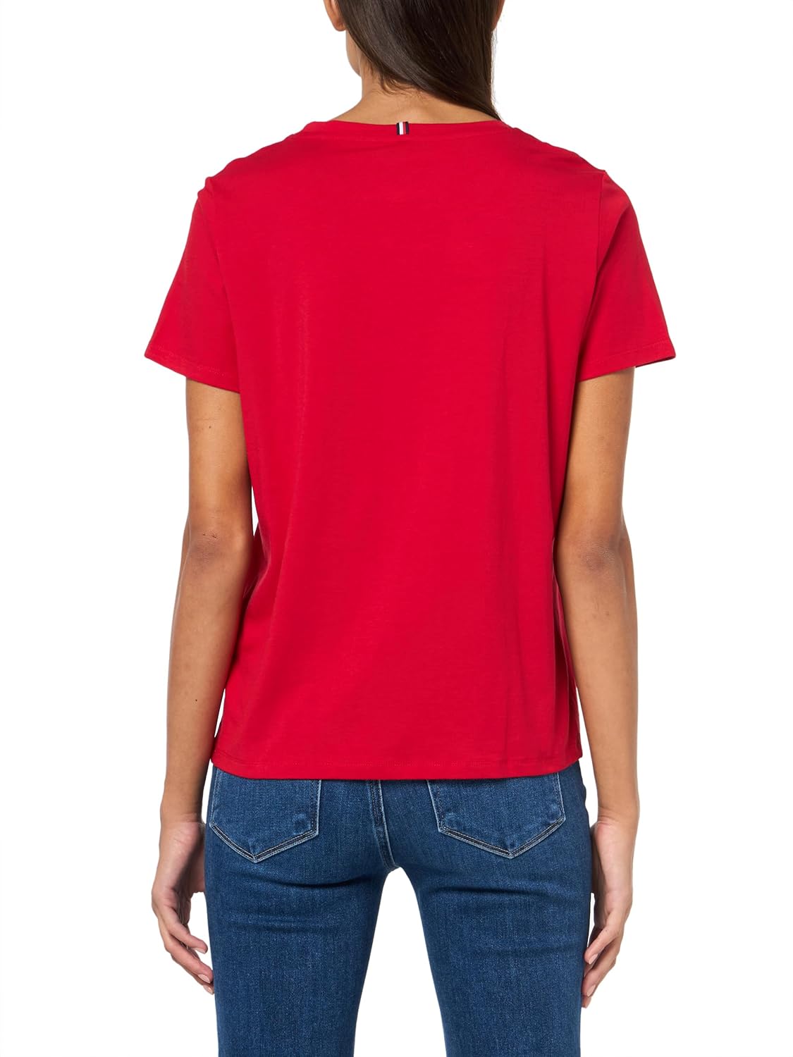 Женская футболка с короткими рукавами и принтом логотипа Tommy Hilfiger, Rich Red — фото 2