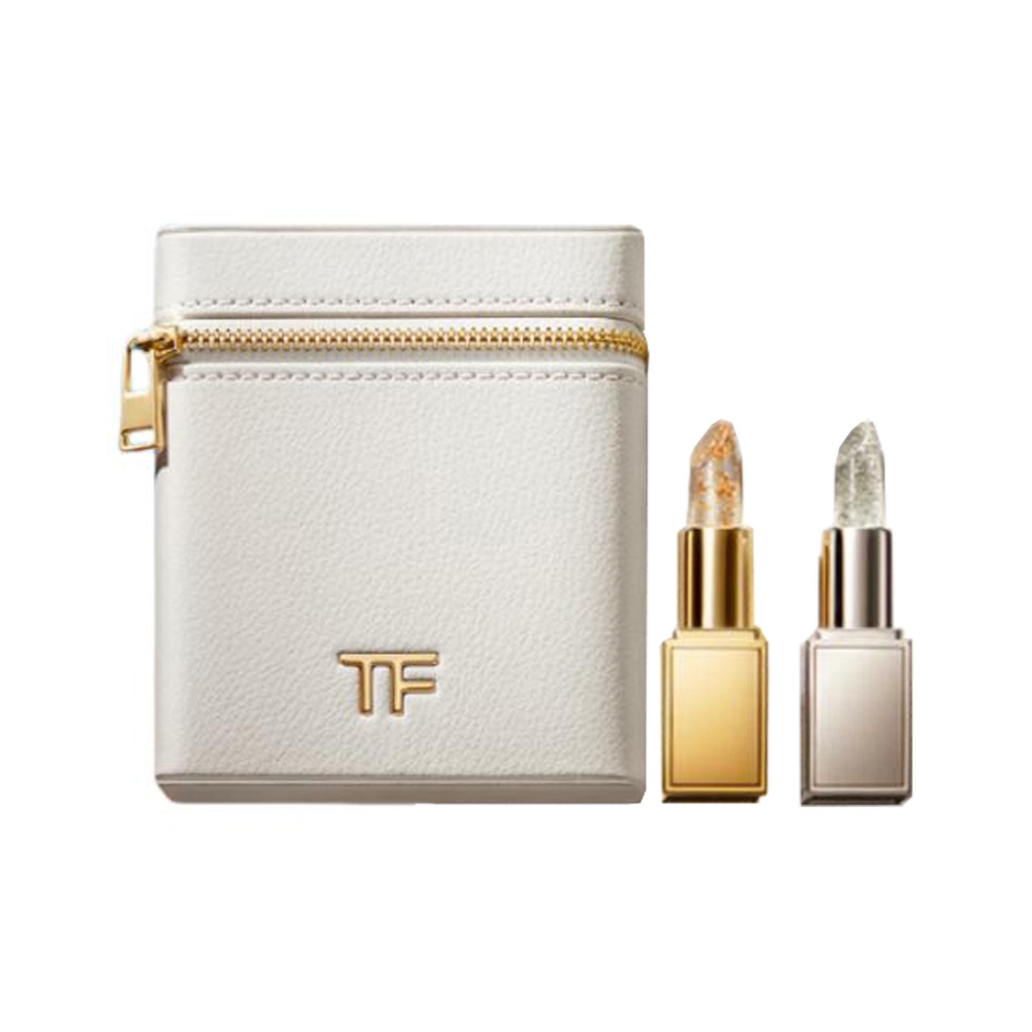 

TOM FORD TF Box Limited Edition Gold Plated Lipsticks Glossy Shimmer 2 Pcs Set+Fanny Pack, Gift For Girlfriend Birthday Gift
