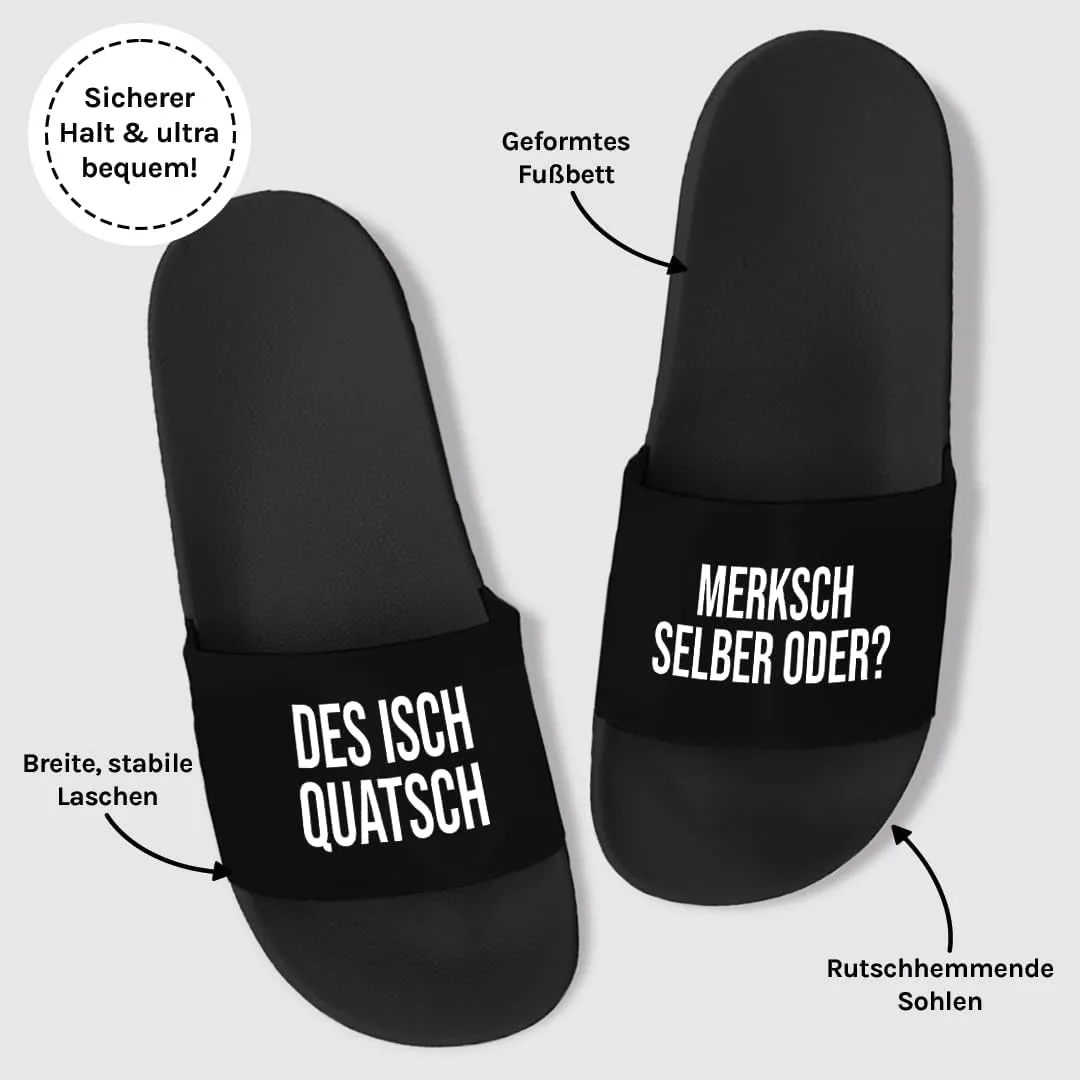 Prozente Momente Merksch selbst oder? Забавные шлепанцы для мужчин и женщин - удобные тапочки и тапочки для пляжа, бассейна и рисования, черный — фото 3