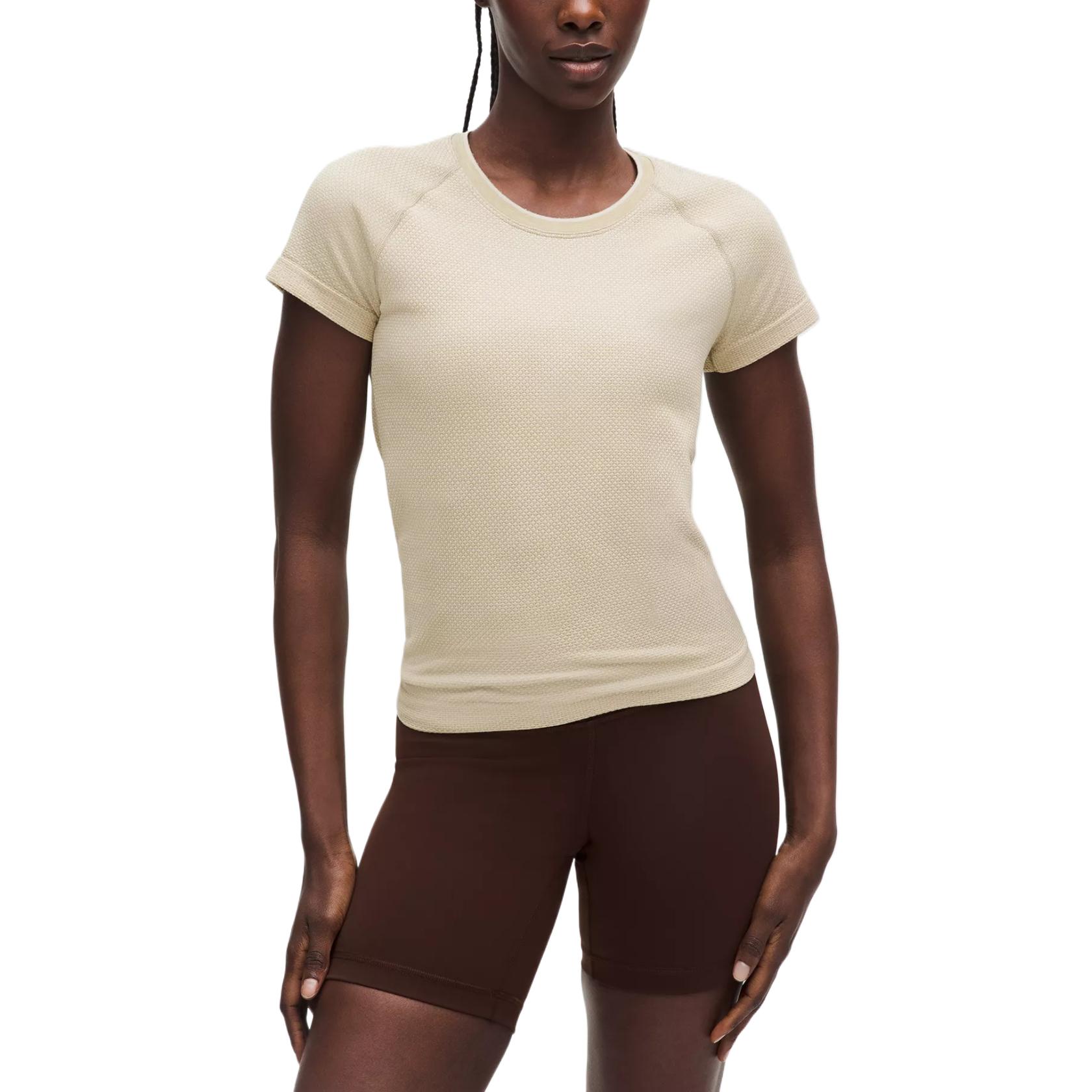 

Свифтли Тек реглан футболка женская Lululemon, желтый/кремовый/белый