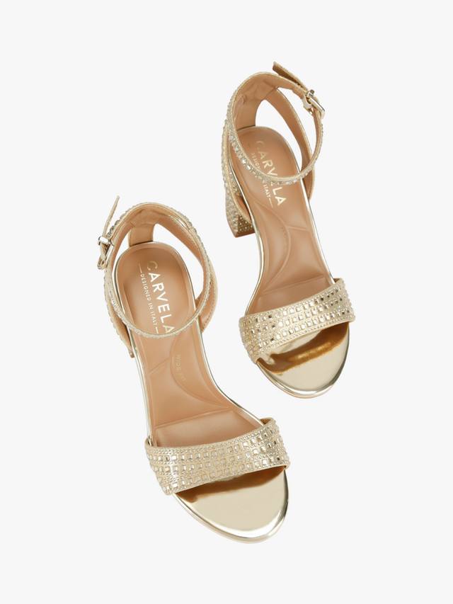 Киани широкие босоножки на квадратном каблуке Carvela, Gold — фото 2