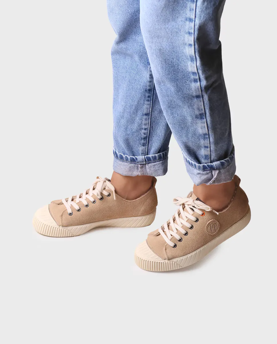 Женские замшевые кроссовки на шнуровке Toni Pons, бежевый — фото 2