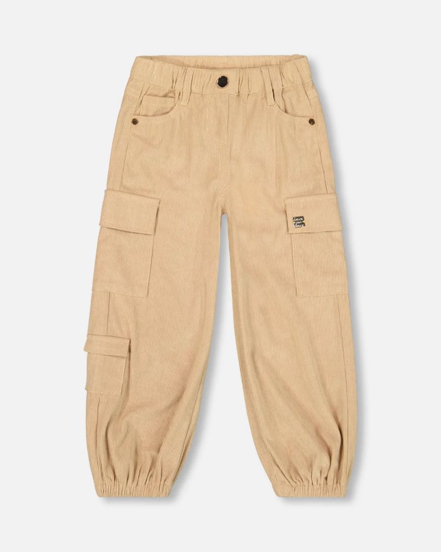 

Вельветовые брюки-парашюты для девочек старшего возраста с накладными карманами, светло-орехово-коричневый цвет Deux par Deux, Light pecan brown