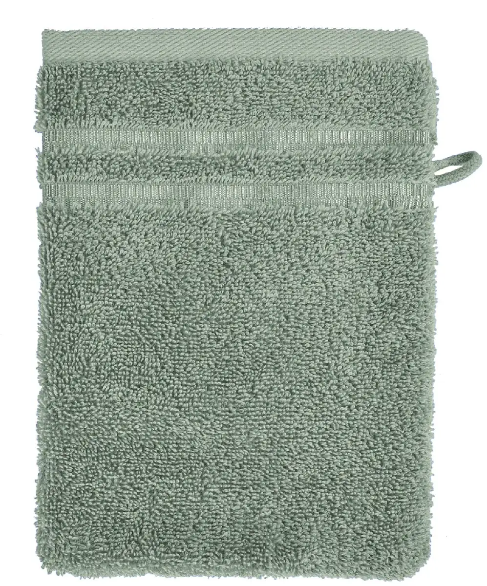 Рукавицы для мытья Schiesser "Набор махровых тканей Schiesser Milano, 5 шт.", (5 шт.), с тканой каймой 16х22 см (5 шт.), светло-зеленый — фото 3