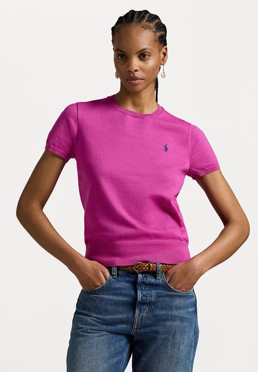 

Джемпер Polo Ralph Lauren SHORT-SLEEVE CREWNECK SWEATER, Vivid Pink/Pink