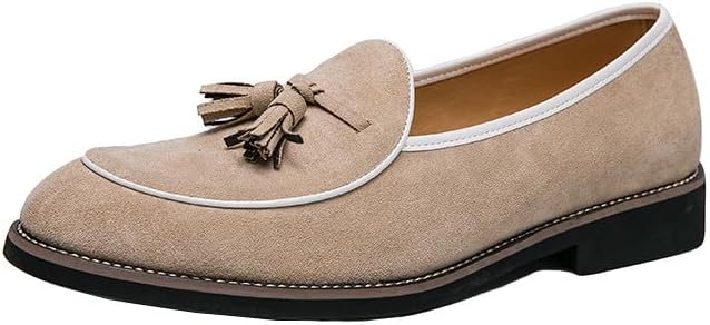 

Мужские замшевые лоферы с кисточками Santimon, классические туфли-слипоны для официальных мероприятий, свадебные лоферы под смокинг, бежевый