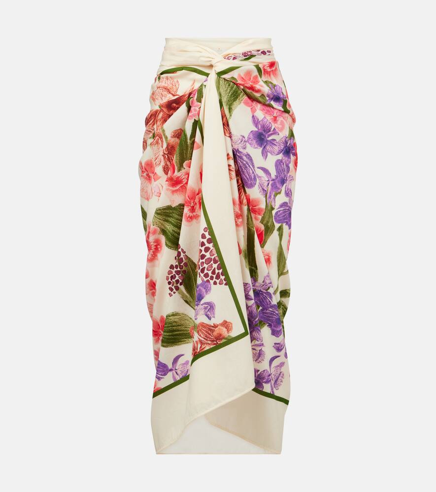 

Пляжная накидка из хлопка и шелка с цветочным принтом Agua by Agua Bendita, Florals