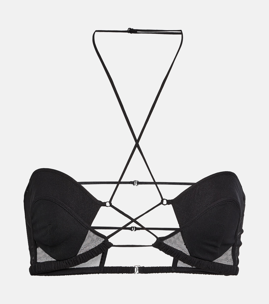 

Шерстяное бюстье с отделкой из тюля Nensi Dojaka, черный