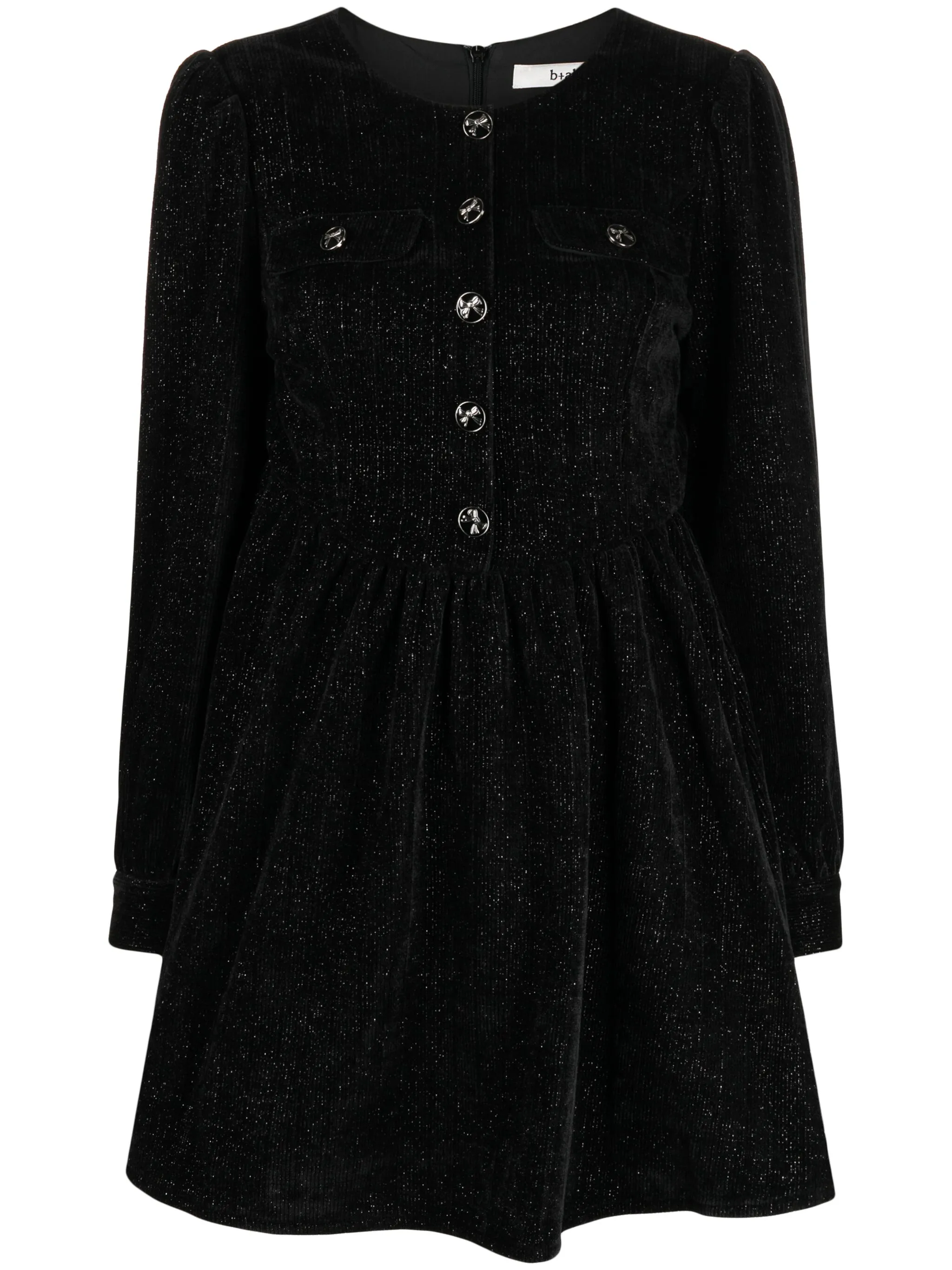 

Платье с длинными рукавами и эффектом металлик B+Ab, черный