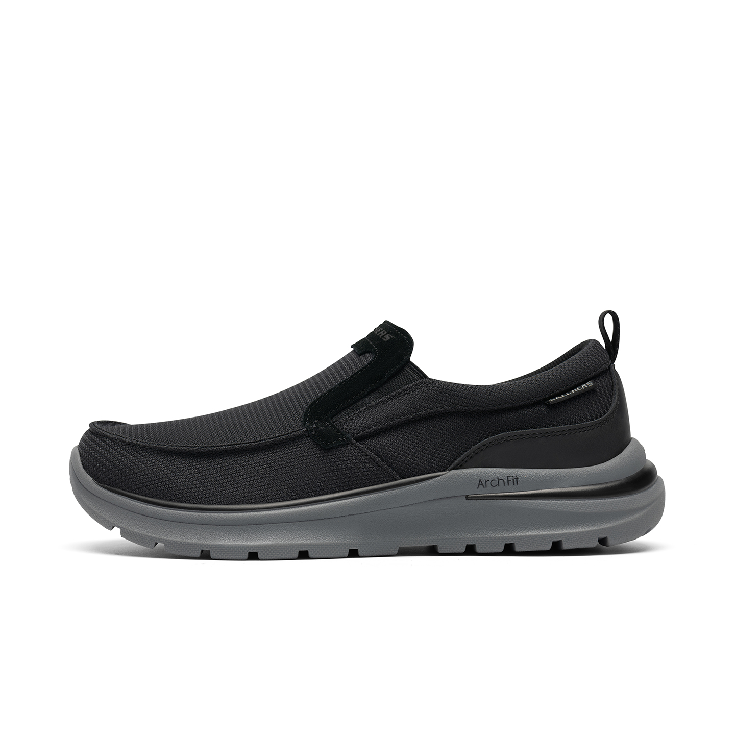 

Skechers Амортизирующие износостойкие термостойкие низкие повседневные туфли мужские черные - черный, цвет Black