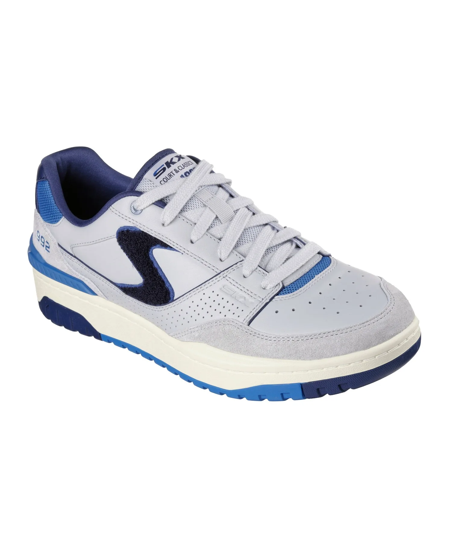 Мужские кроссовки S-1992 из кожи и сетки Skechers светло-серые