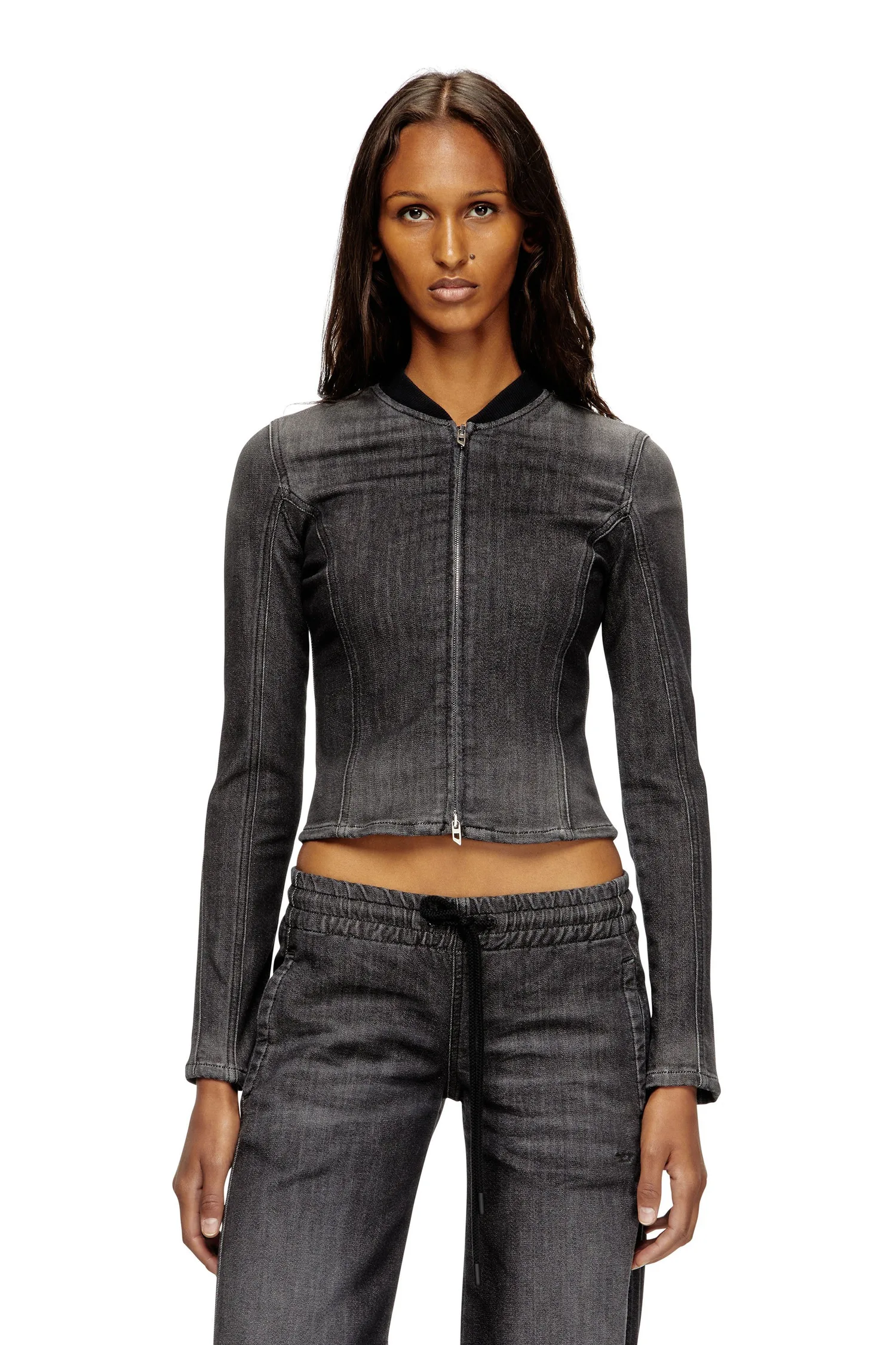 Женский топ на молнии для бега DE-GARY-D JOGG Diesel, black