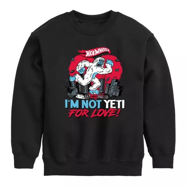 

Флисовая толстовка с надписью «Not Yeti for Love» для мальчиков 8-20 лет Hot Wheels, черный
