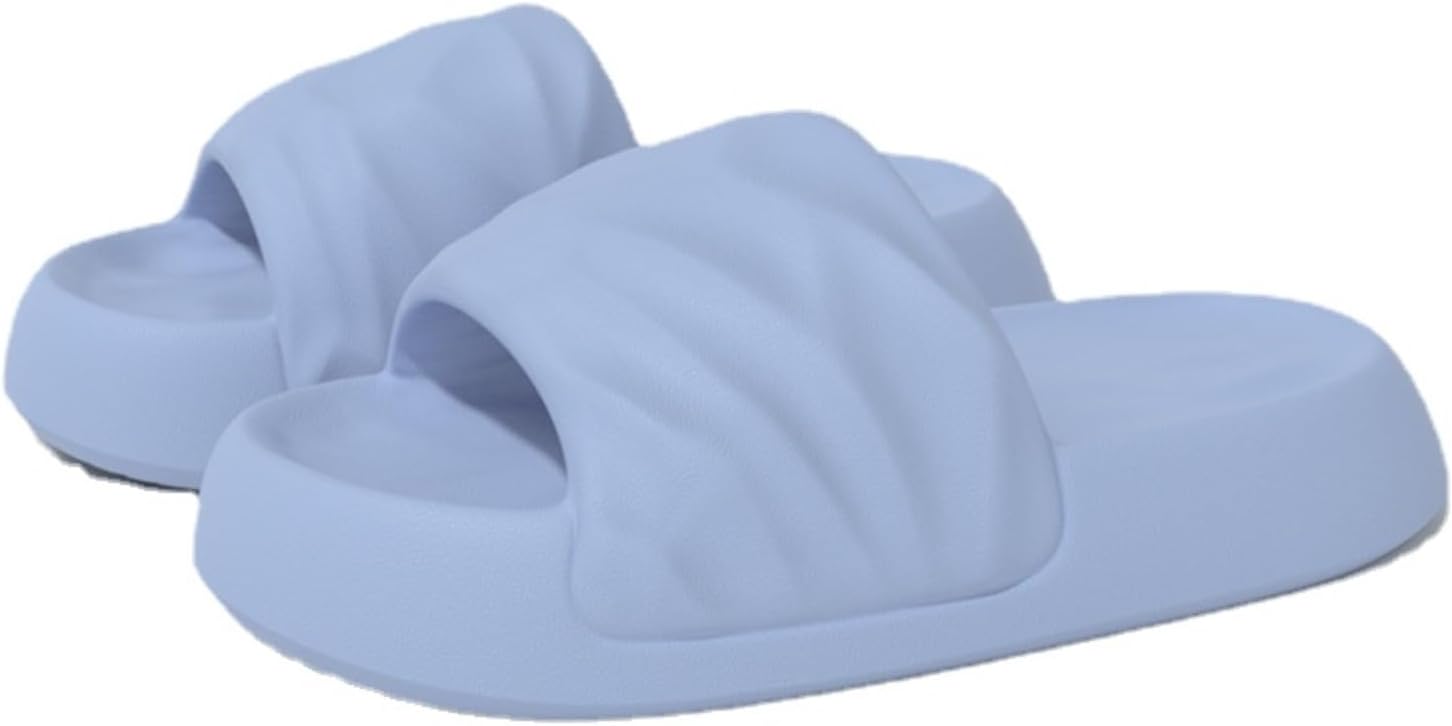 

Тапочки-подушечки для женщин и мужчин, сандалии-шлепанцы, обувь для душа, мягкие шлепанцы с толстой подошвой и амортизацией Srdmuph, синий