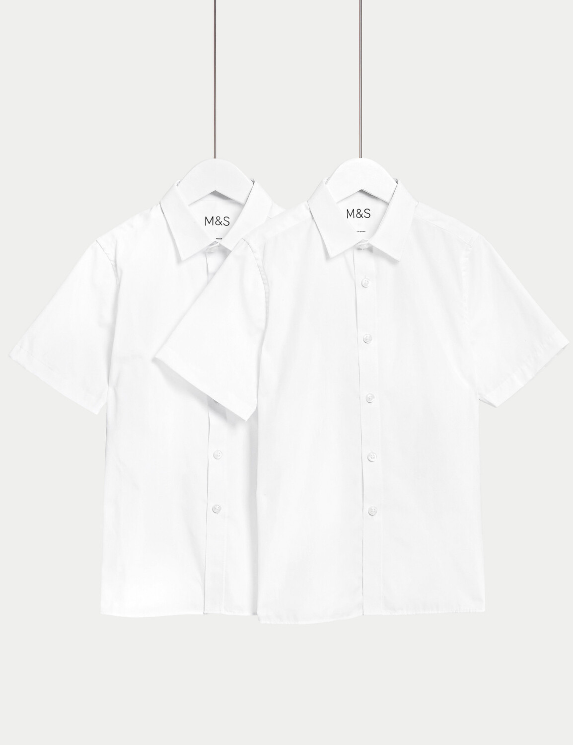 

2 пары школьных рубашек без железа для девочек (2–18 лет) Marks & Spencer, белый