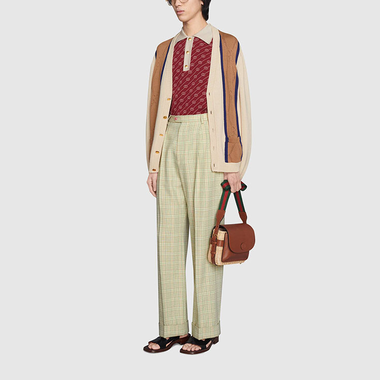 Рубашка поло мужская красная Gucci, красный — фото 4