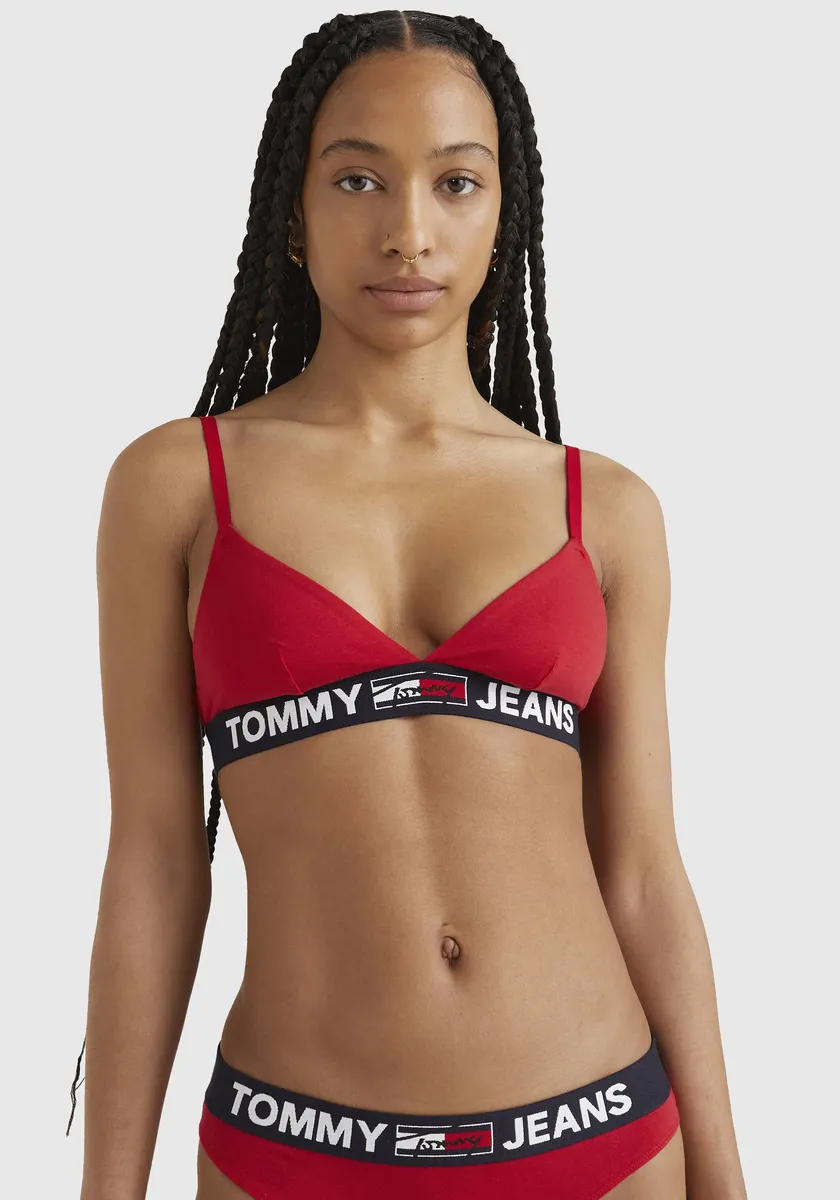 

Бюстгальтер с треугольными чашками Tommy Hilfiger Underwear "TRIANGLE BRALETTE UNLINED" с надписью логотипа Tommy Hilfiger на эластичной ленте, красный