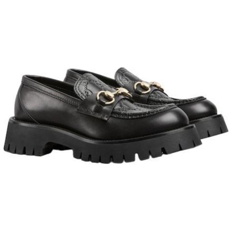 Женские лоферы на массивной подошве с Horsebit 'Черный' GUCCI — фото 2