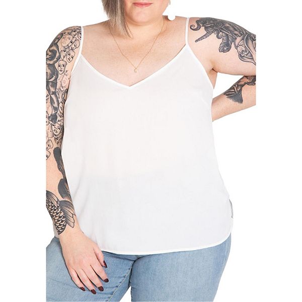 

Женская майка с V-образным вырезом Plus Size Eloquii, Soft White