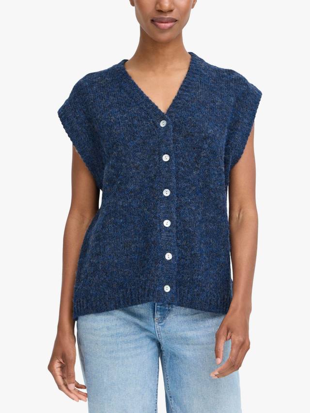 

Бела безрукавный вязаный жилет ICHI, Patriot Blue