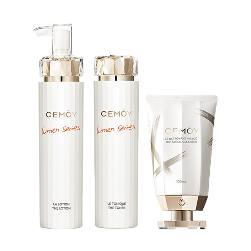 

Cemoy Платиновый ivory очищающее средство наборы для ухода за кожей успокаивающий, увлажняющий и восстанавливающий 3 120мл+120мл+100мл