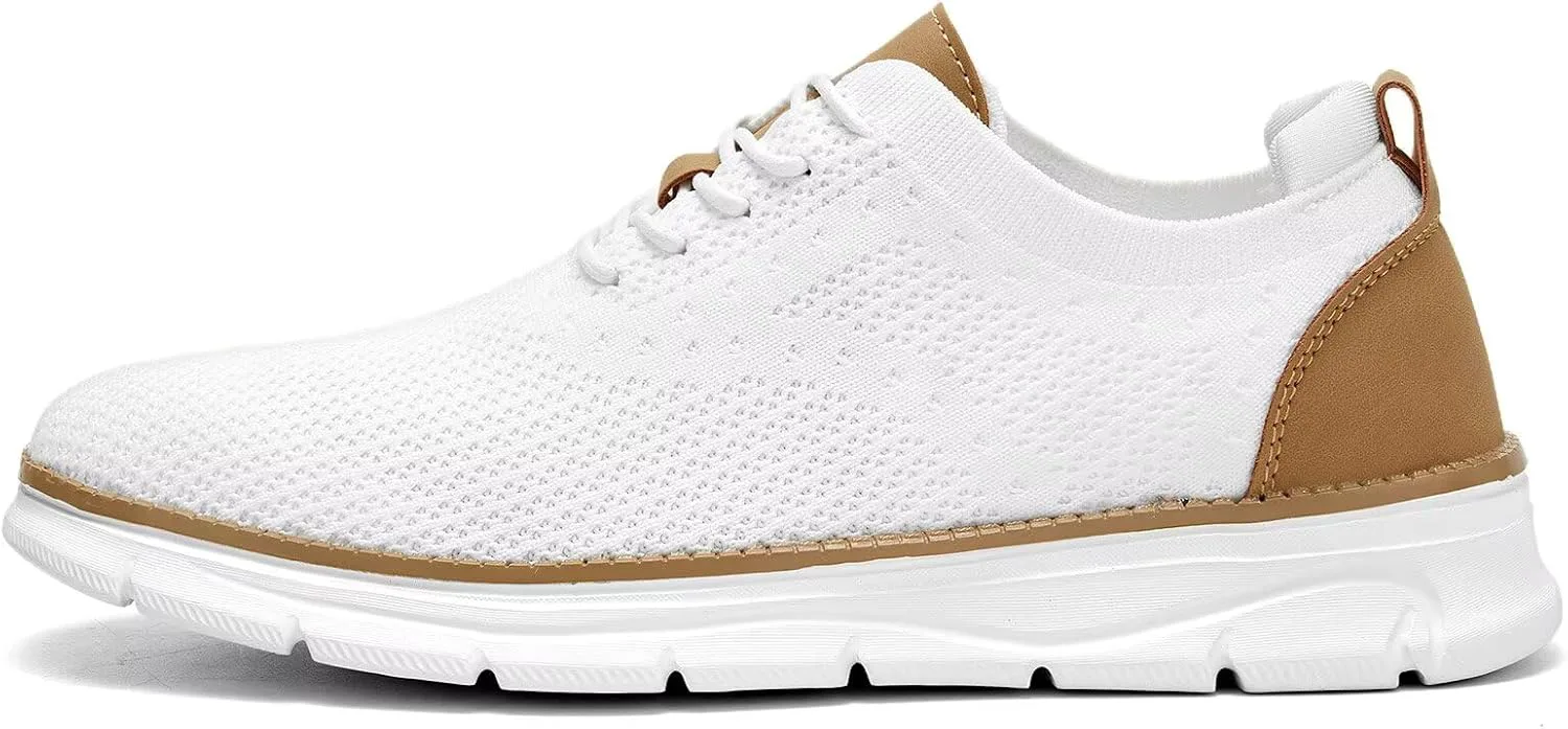 

Мужская повседневная обувь, модные кроссовки для ходьбы с сеткой, деловые оксфорды для работы, легкая обувь с мягкой подошвой Kvovzo, белый