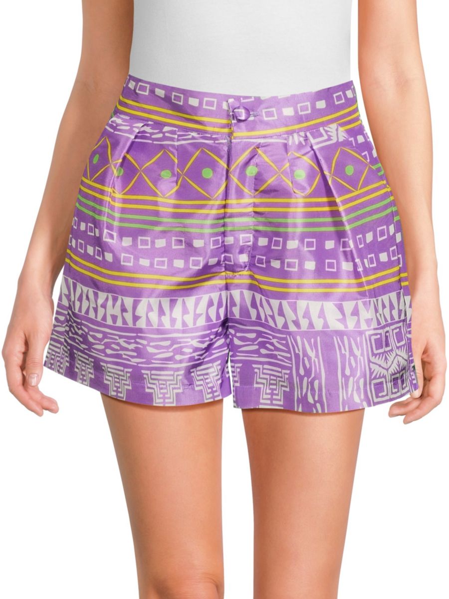 

Шорты с принтом и складками Lailani Claude Kameni, цвет Lilac Multi