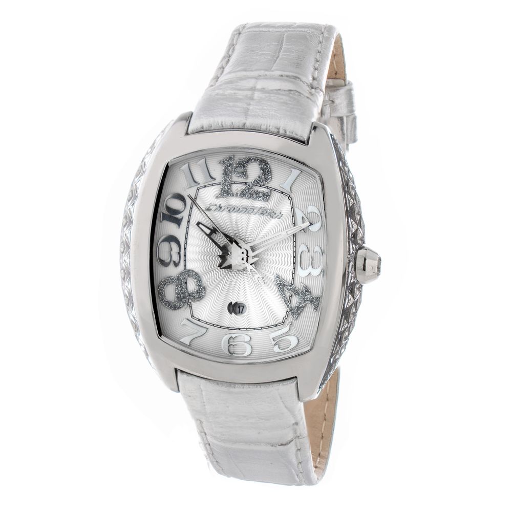 

Серебряные кожаные часы Chronotech