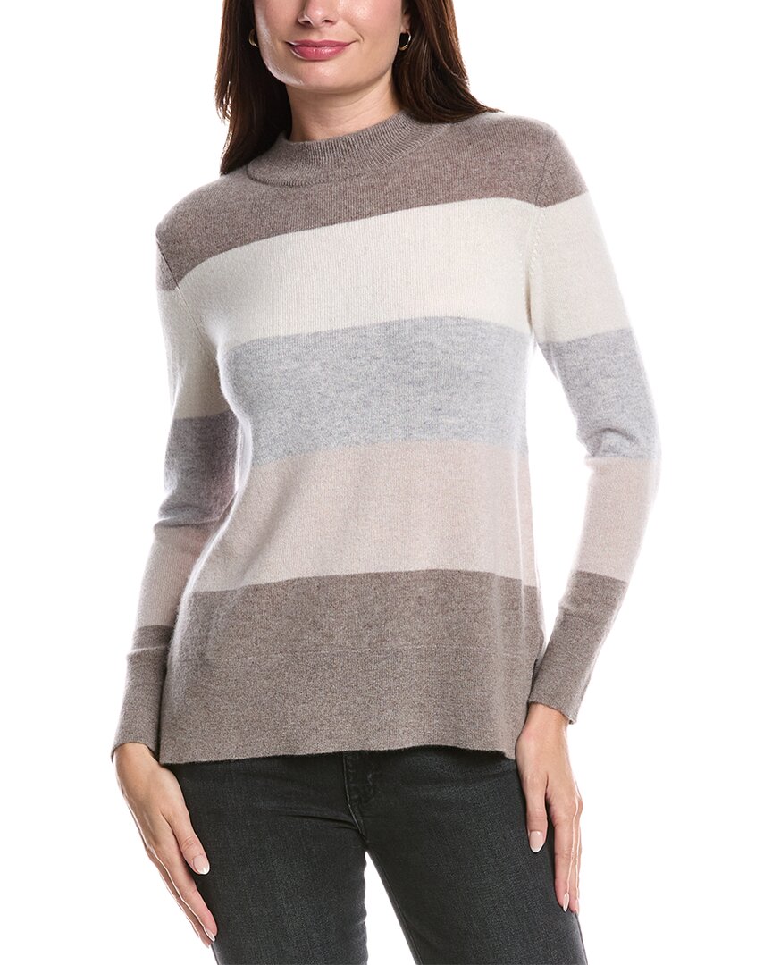 

Форте Кашемир Кашемировый свитер с широкими полосками Forte Cashmere, серый