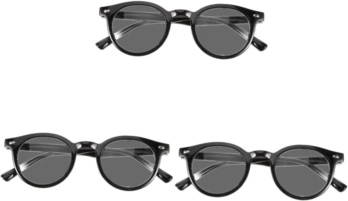

3 пары солнцезащитных очков в круглой оправе для мужчин и женщин, защита от УФ-излучения, легкие, модные, для велоспорта, летние очки CALLARON, Blackx3pcs