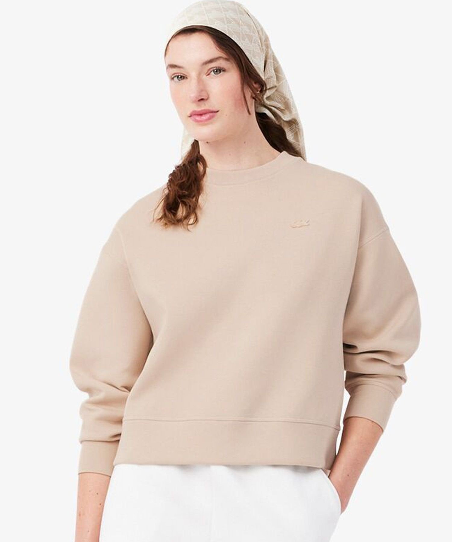 Толстовка LACOSTE женская двусторонняя, бежевый